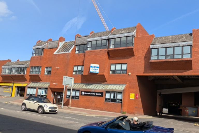 Facade of car park in Newark