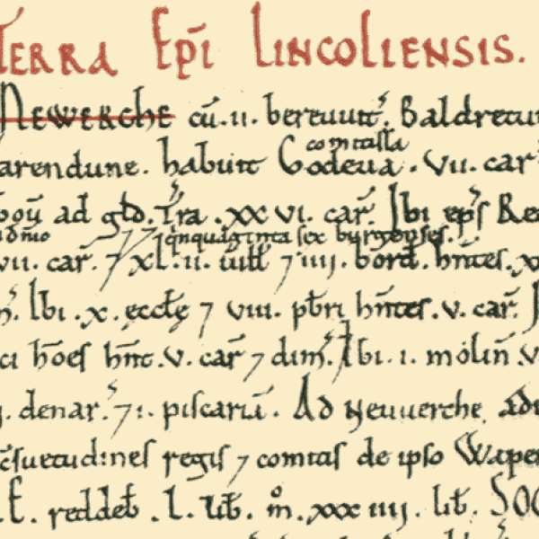 A snapshot of the entry of the Doomsday Book for Newark