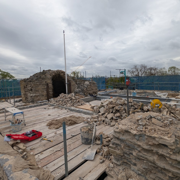 Newark Castle viewing platform in progress